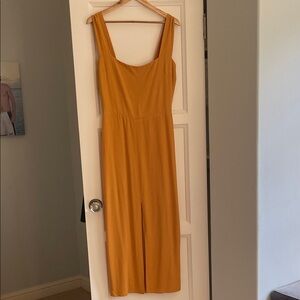Reformation Midi Dress in Warm Mustard